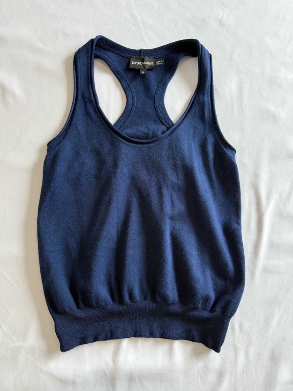 Emporio Armani Dark Navy Racerback Knit Tank